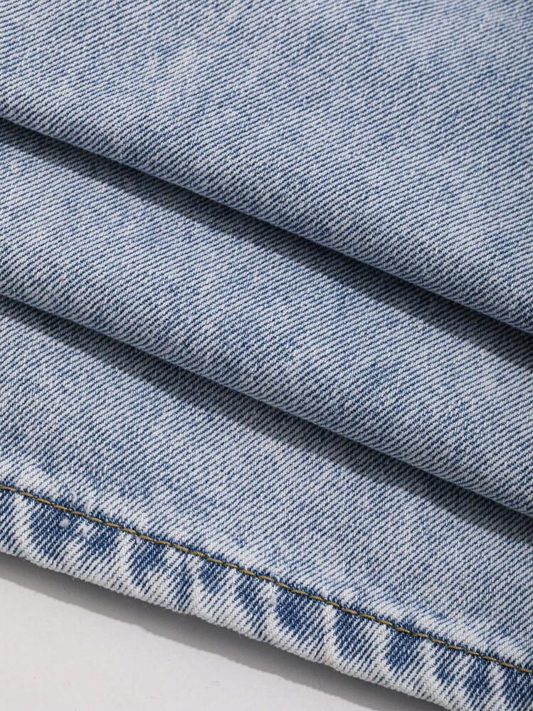 DAZY High Waisted Wide Leg Jeans - Light Wash - View 7