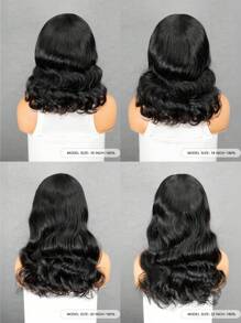 ALL READY WIG 9AM 6x4 无胶透明蕾丝海浪假发 自然黑色 8-30 英寸 180% 密度预漂白发际线 短卷发真发假发 女士适用 - SNatural - 查看 8