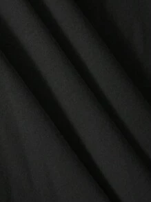 INAWLY Summer Casual Loose Slogan Print Short Sleeve T-Shirt - Black - View 4