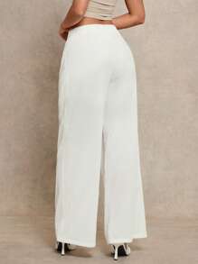 Glamine Women's Casual & Commuting Solid Color Wide Leg Pants,Summer Outfits For Women Fall Cloth For Women