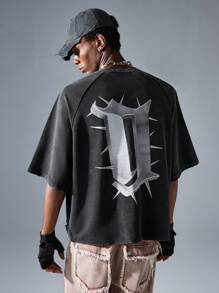 NEON BLANC Men's Street Style Numeric Print Raglan Sleeve T-Shirt