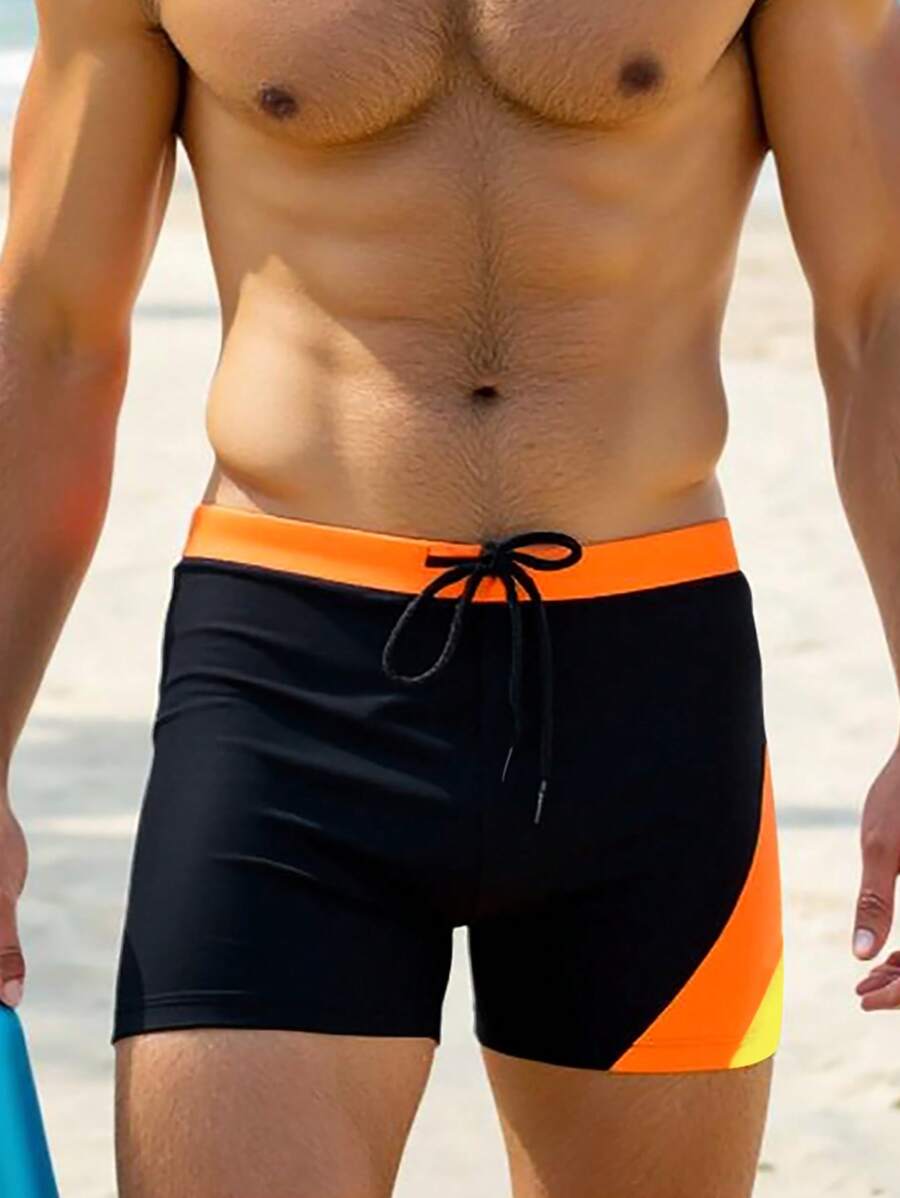 Manfinity VDAYZ Men's Simple Fashion Beach Swimming Trunks, Suitable For Summer Beach Vacation,Hawaiian - Multicolor - View 1