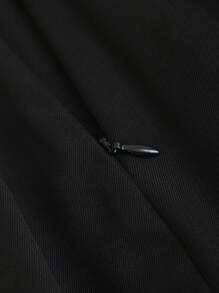 Sweetra 女士阔腿纽扣阔腿裤 - 黑色 - 查看 5