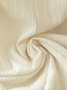 Franclia 女士纯色荷叶边斜领 3D 花卉短袖 T 恤 - 芥末黃 - 查看 4