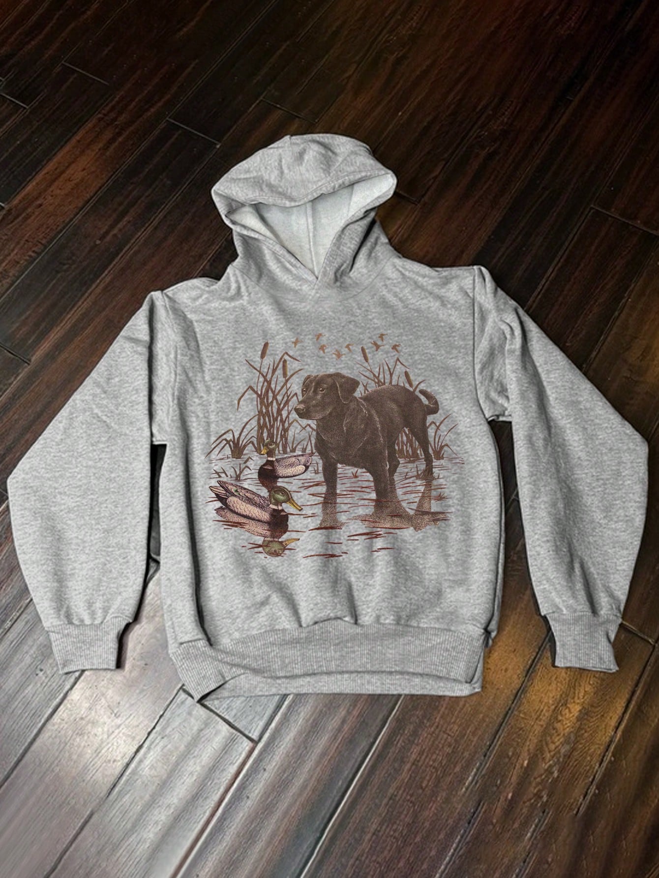 Manfinity Dauomo Men's Casual Dog Print Long Sleeve Loose Fit Hoodie Sweatshirt, Autumn