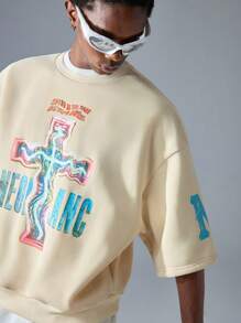 NEON BLANC Men's Street Style Knitted Short Sleeve Round Neck T-Shirt - White - View 5