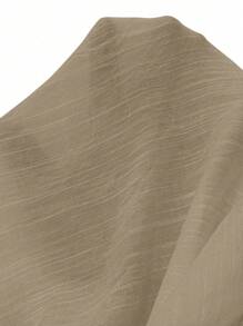 Swim Lushoire Women Plus Size Solid Color Raglan Sleeve Drawstring Loose Cover Up Shorts Dress, Casual & Flattering For Beach Resort For Summer Beach Vacation - Khaki - View 8