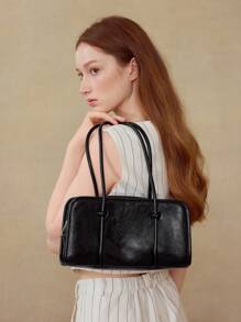 MOTF PREMIUM WOMEN'S FASHIONABLE MINIMALIST COMMUTER SHOULDER BAG - Black - View 2