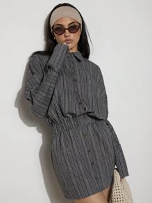 COSMINA Vestido mini de mujer, estilo formal casual, conjunto de atuendos de oficina sirena, mismo estilo que el de bloggers, estilo old money, atuendos de verano para mujeres