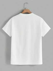 Manfinity VCAY 男士两件套针织休闲宽松纯色短袖 T 恤和抽绳腰直筒短裤，年轻舒适装扮