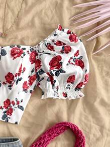 Soleia Áo cánh tay bồng khoét ngực xẻ lưng xếp ly cổ điển lãng mạn cho nữ - Nhiều màu - Xem 7