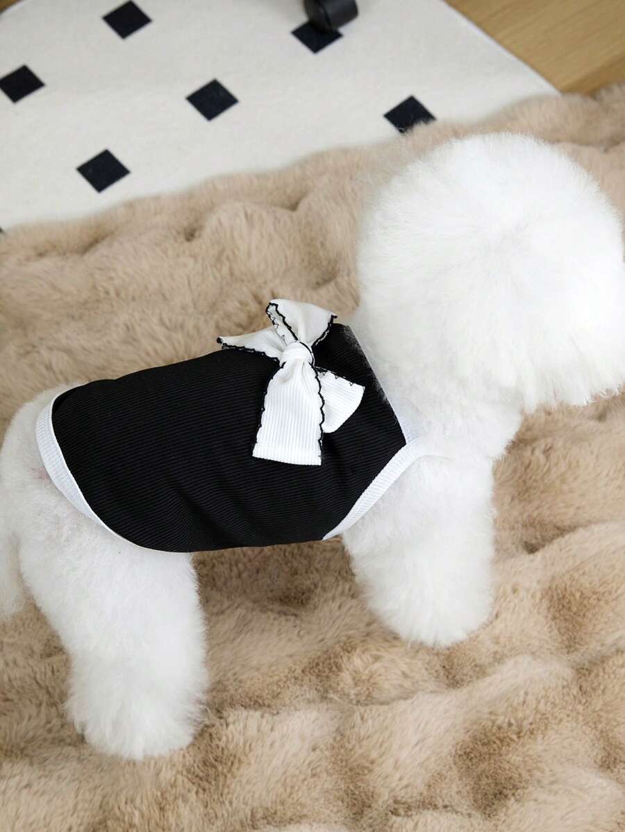 Áo vest thú cưng màu đen nhẹ thanh lịch, thích hợp cho mèo và chó, đi chơi mùa hè sành điệu - màu đen - Xem 1