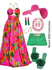 Slaydiva 夏季假期性感热带印花分层下摆露背系带长裙女式 - 彩色 - 查看 2