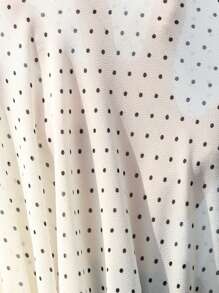 Aveloria Modichic 百搭百搭黑白波点雪纺透明领长袖女式衬衫，春夏季