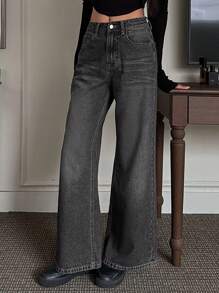 DAZY 女士宽松喇叭牛仔裤