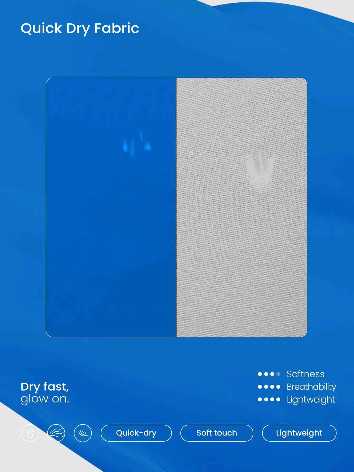 GLOWMODE Débardeur de sport grande taille à séchage rapide et léger, avec dos découpé, ourlet incurvé. Activewear pour l'entraînement, course à pied et activité à impact modéré - Bleu azur - Voir 2