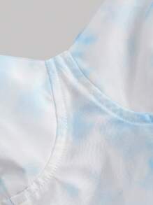 SHEIN MOD Bustier-Camisole mit Blumenmuster, blau-weiß gestreifte Taille, Korsettstruktur, Urlaubsoutfits für Damen, Sommerkleid, Country-Outfits, Strandurlaubskleidung, Frühlingskleid, Osterkleid für Damen - Blau-Weiß - Übersicht 7
