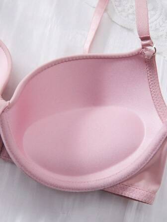 3st Set Dam Minimalistisk BH, Sexiga Vadderade Push Up Bygel BH