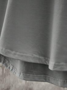 Manfinity Homme Men T-Shirts Fit Crew Neck Short Sleeve Slogan Tee Casual Mocha T-Shirt For Men Brown T-Shirt For Men Brown T Shirt Mocha T-Shirt Men Brown T Shirt Men T Shirt For Man, 2000s Style - Light Grey - View 5