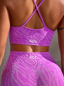Powerista Set di reggiseno sportivo e pantaloncini di moda minimalista da donna, completo casual da indossare tutti i giorni per l'allenamento