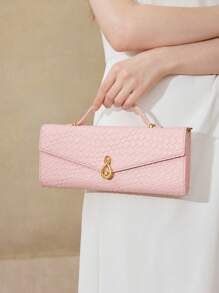 MOTF PREMIUM 女士时尚通勤压纹手提包 - 粉色 - 查看 7