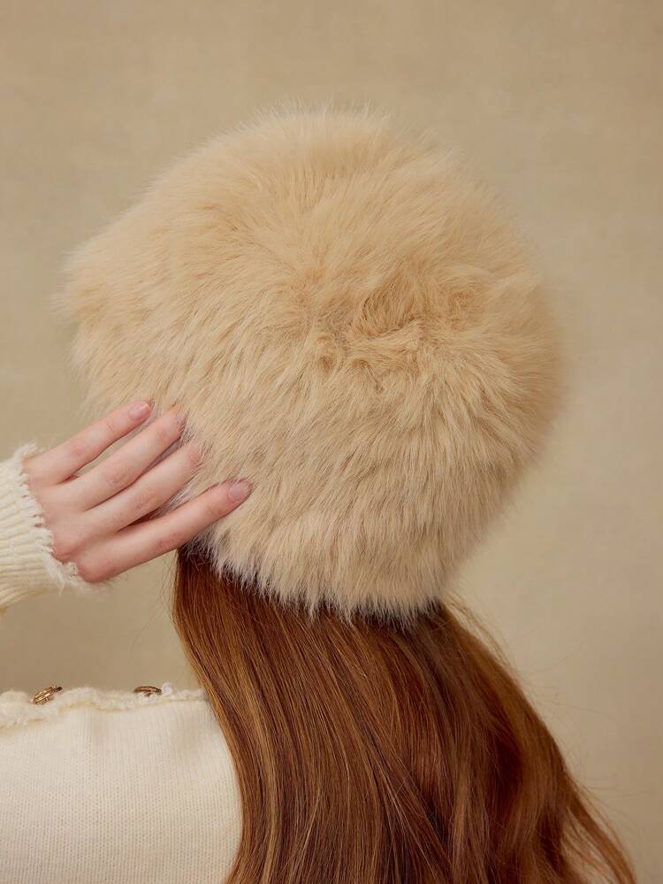 SOMBRERO BUCKET DE PELO SINTÉTICO BÁSICO EN COLOR MARRÓN, ADECUADO PARA USO CASUAL