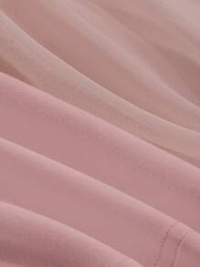 DAZY 露肩纯色褶饰侧网眼覆盖返校节礼服舞会礼服优雅太阳裙婚礼女士连衣裙