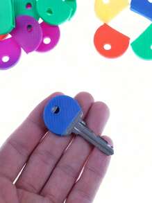 SHEIN 2.3cm*1.8cm*0.3cm Random Color Silicone Key Cover Set - Colorful PVC Key Covers For Key Organization And Identification, Various Sizes, Suitable For School, Office, Home, Travel, Bag, Organizer, Storage 52/26/11Pcs Optional - Multicolor - View 2