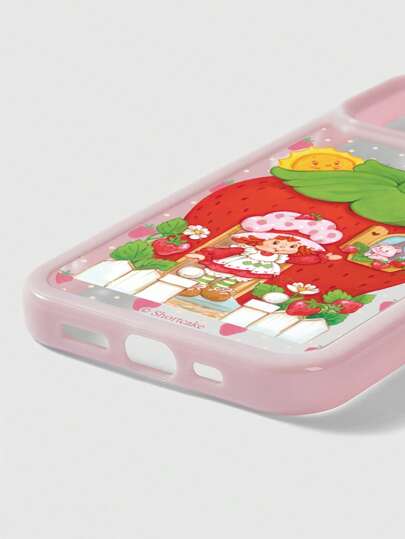 Cute Pink Strawberry Print Mobile Phone Case