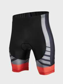 Gym Rark Men's Geometric Print Elastic Waist Casual Cycling Shorts Biker Shorts - Red - View 3
