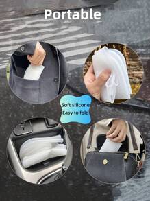 Vỏ giày đi mưa bằng silicon, chống thấm nước, chống trượt, dày và chống mài mòn, có thể tái sử dụng trong những ngày mưa - trắng - Xem 4