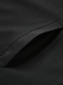 Manfinity Homme Chaqueta casual con capucha con cremallera de unicolor de manga larga para hombre, chaqueta táctica para hombre, otoño - Negro - Ver 6