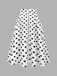 Franclia Women's Polka Dot Casual Skirt, Simple And Fashionable For Daily Wear - White - View 2