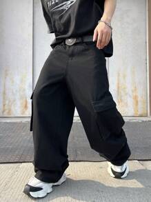 Manfinity EMRG Men's Tiger Print Cargo Denim Pants - Black - View 5