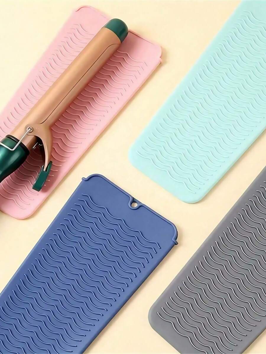 1pc Silicone Heat Resistant Hair Straightener Cover Pouch Travel Hair Curler Non-Slip Mat Curling Iron Holder Flat Iron Curling Wand Travel Cover Case Bag, Upgraded Version, Can Be Hung For Travel Storage Bag