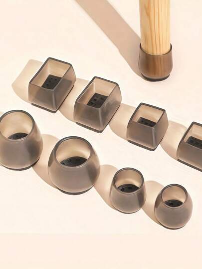 4 szt. Ochraniacze na nogi krzeseł, zagęszczone silikonowe nakładki na nogi mebli, antypoślizgowe osłony na stopy stołu, do podłóg z twardego drewna, silikonowe osłony chroniące podłogi z płytek drewnianych, podkładki filcowe, nakładki na nogi mebli, antypoślizgowe, redukujące hałas