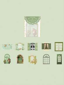 SHEIN 1 Pack Hollow Window Collage Card Sticker Pack Journal Stickers Journaling Supplies Cute Stickers Craft Supplies