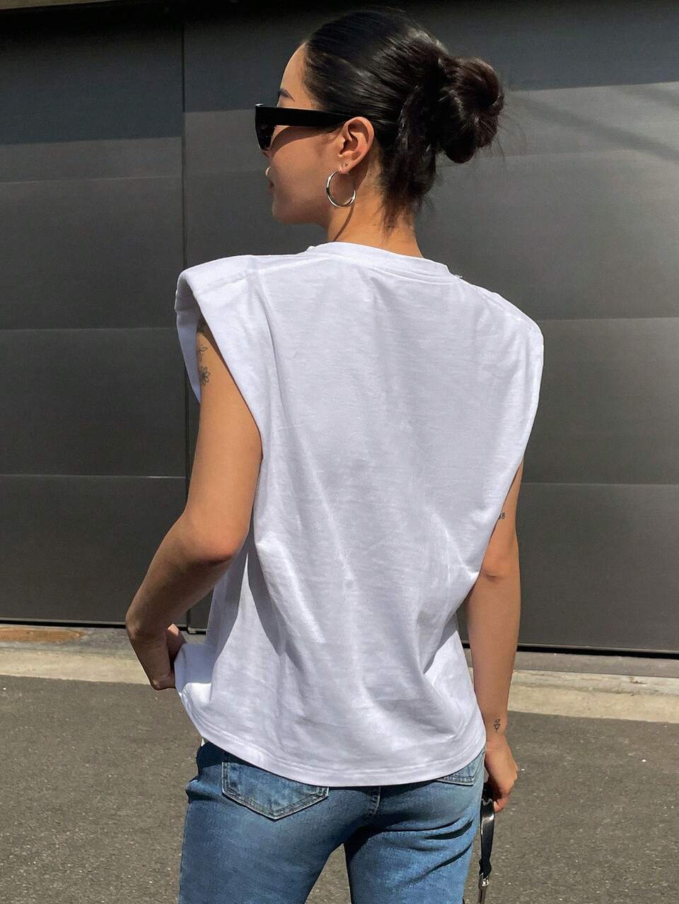 Solid Shoulder Pad Tee