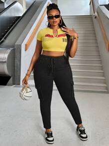 Slaydiva Jeans Skinny Fit Cintura Alta Elástica Plus Size - Preto - Visão 6