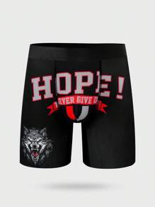 Men's Letter Print Casual Boxer Briefs - Multicolor - View 1