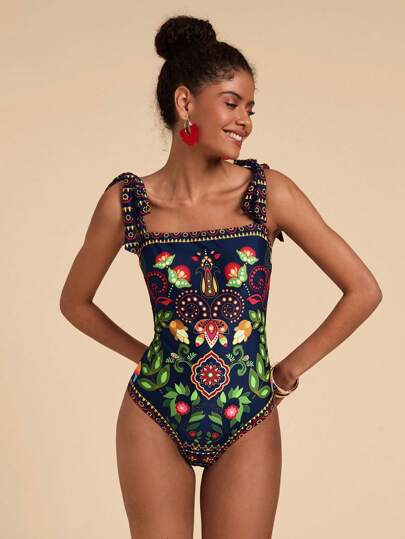 Travachic 1 peça de maiô feminino, adequado para praia e férias no verão