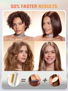 SHEGLAM HAIR Brosse à lisser thermique 3D élégante et chic, brosse à lisser en or 24 carats avec ionique négatif, peigne à cheveux raides brillant 24 carats avec design anti-brûlure 3D et sélection de 5 températures, lissage rapide en 5 minutes, chauffage rapide en 60 secondes et arrêt automatique en 30 minutes, peigne à lisser et à friser 24KK 2 en 1, démêle facilement les cheveux pour le salon à la maison Graduation Anniversaire Vacances Été Automne Automne Y2K Fantaisie Mode Femmes Se maquiller Cosmétique Faire la fête Plage Voyage Camping En plein air École Campus Voyage Festivals Décor Cadeau Présent Rose Fille Cosplay Meilleur Couleur Charme Ambiance