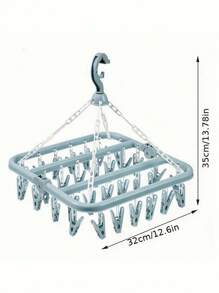 SHEIN 1 件 32 夹挂衣架折叠衣架多功能晾衣架家用塑料防风夹衣服袜子多夹衣架