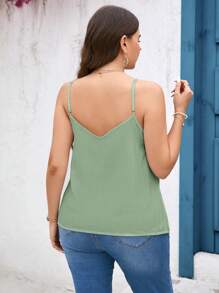 SHEIN Clasi Débardeur top camisole en dentelle avec patchwork, grande taille, minimaliste et élégant
