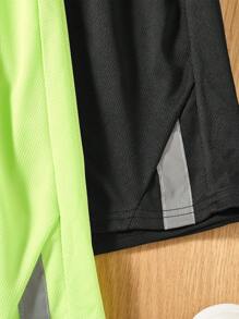 SHEIN 3pcs Teenage Boys Casual Patchwork Reflective Tape Shorts Set, Sports & Home Wear, School, Campus, College