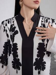 Modelyn 女士数码花卉印花长袖 V 领缺口衬衫 - 彩色 - 查看 5