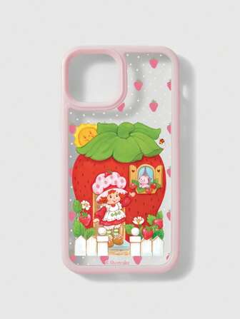 Cute Pink Strawberry Print Mobile Phone Case