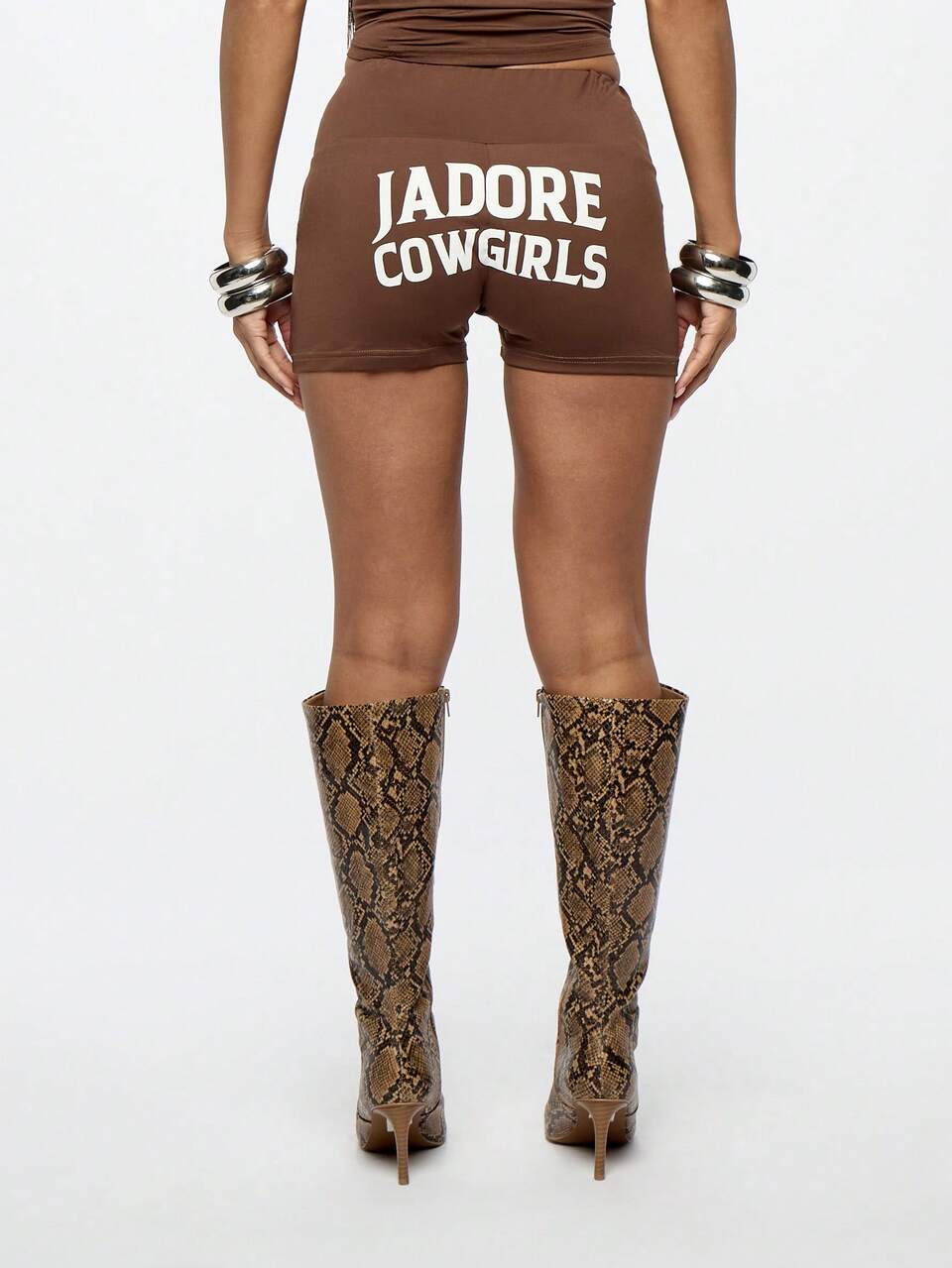 SUMWON WOMEN High Waisted Star Detail Booty Shorts