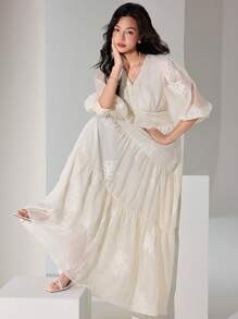 Heiryn Women's Minimalist & Fashionable Long Dress, Suitable For Summer,Graduation Dresses - White - View 6