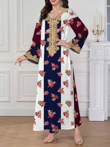 Al Najma Women's Simple And Fashionable Arabian Style Dress, Suitable For Summer, Modest Kaftan